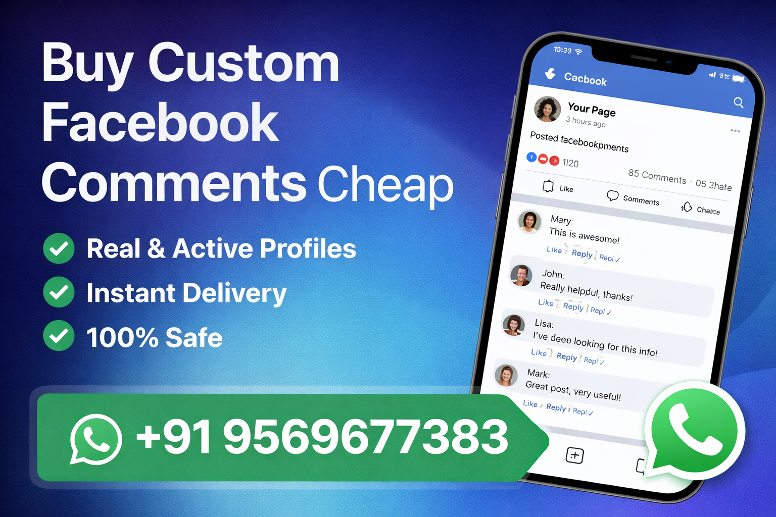 buy custom facebook comments